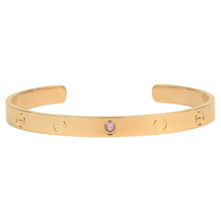 Cartier Rose Gold Love Bangle with Sapphire Size 18