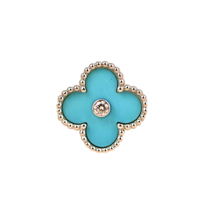 Van Cleef & Arpels Alhambra Turquoise White Gold Diamond Ring