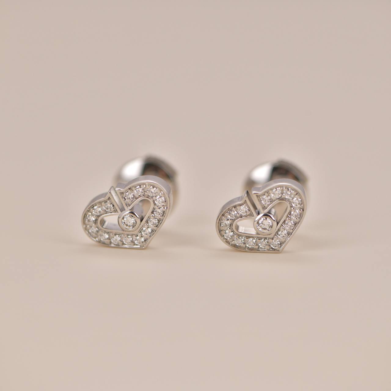 Cartier Diamond C Hearts de Cartier Earrings Dandelion Antiques