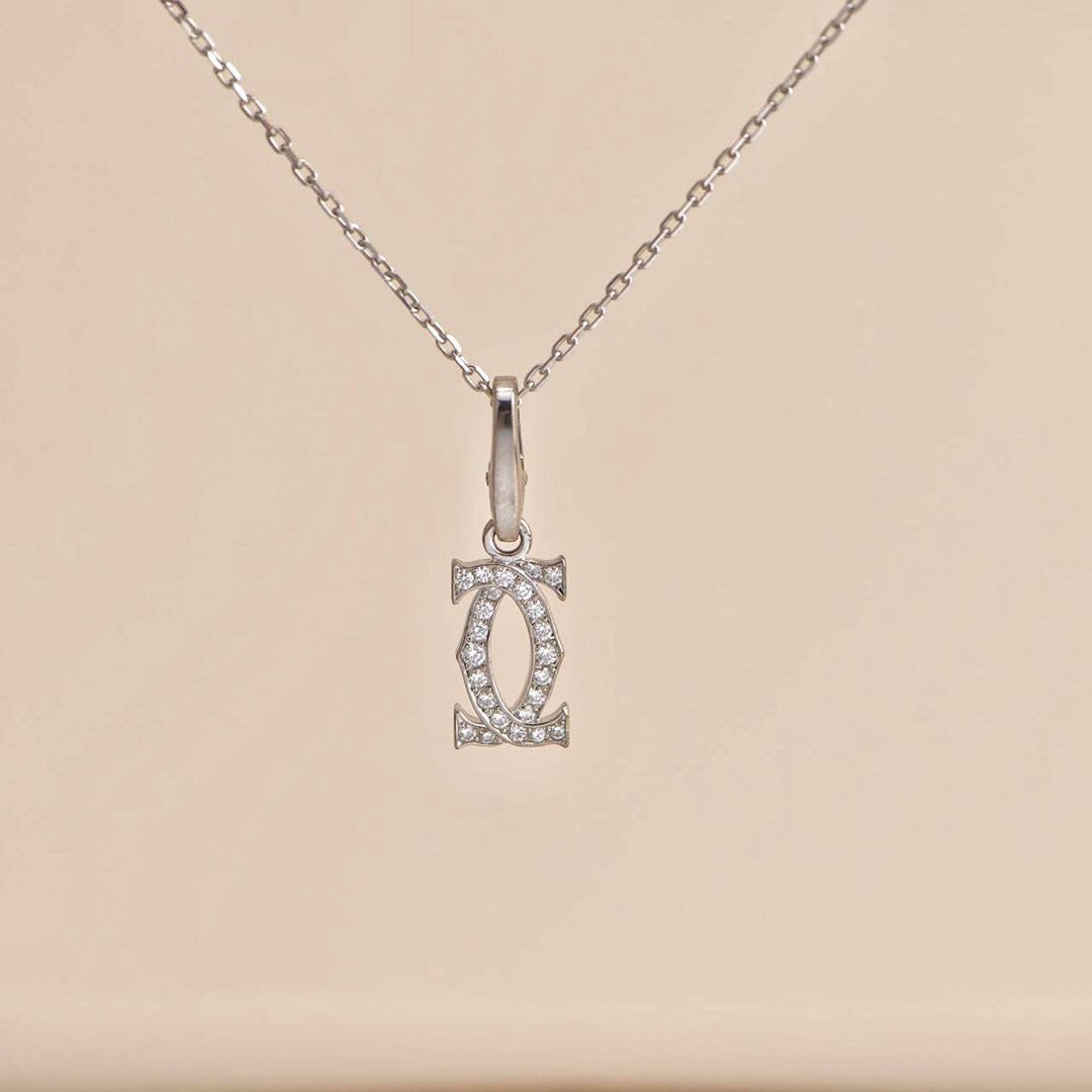 Cartier Double C Charm Diamond White Gold Necklace – Dandelion