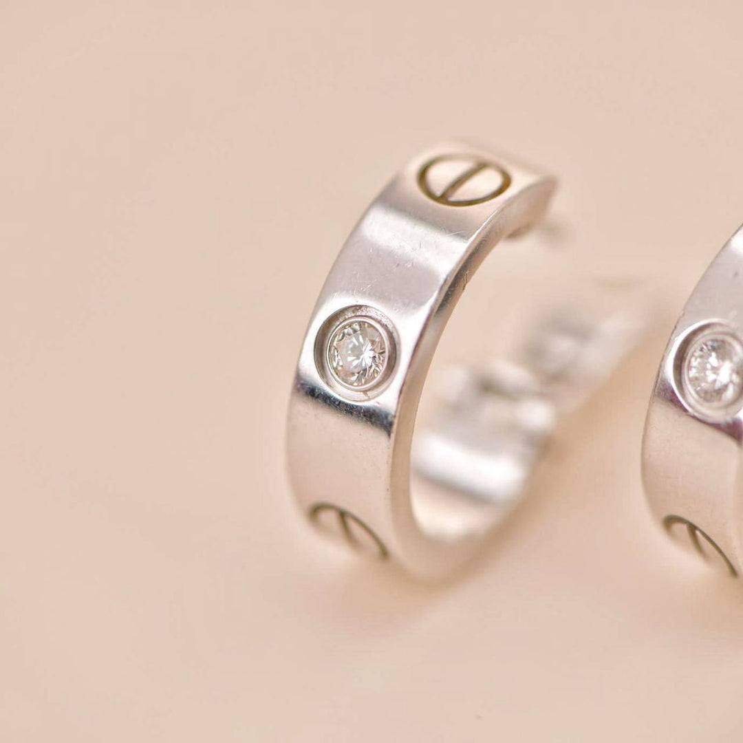 Cartier LOVE 18K White Gold Diamond Earrings