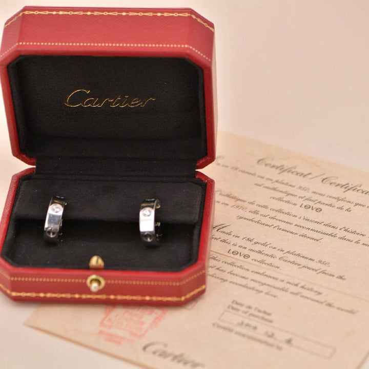 Cartier LOVE 18K White Gold Diamond Earrings