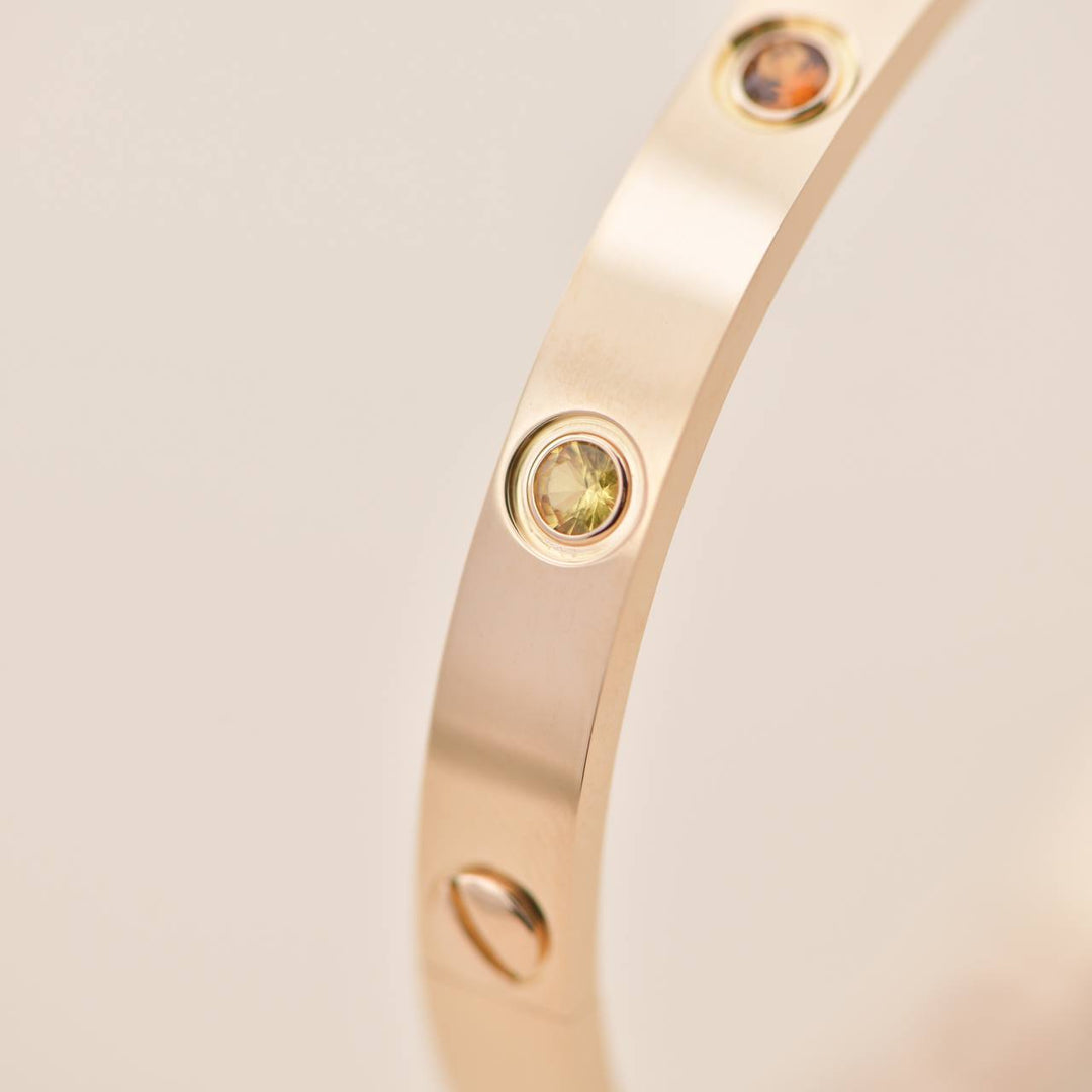 Cartier Love Bracelet Multi Gem Rainbow Rose Gold