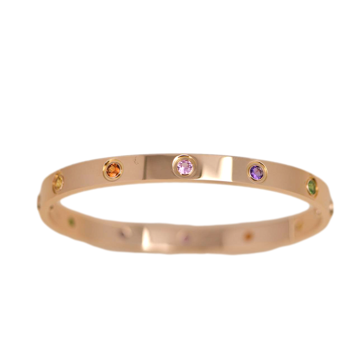 Cartier Love Bracelet Multi Gem Rainbow Rose Gold