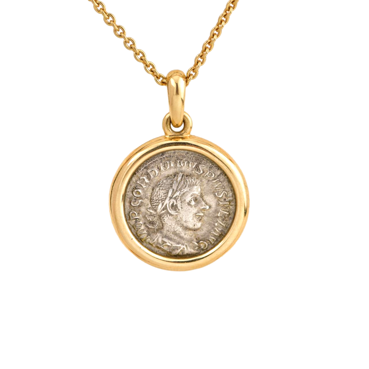 Gold Roman Ark Coin Necklace | Larosa Jewellery UK