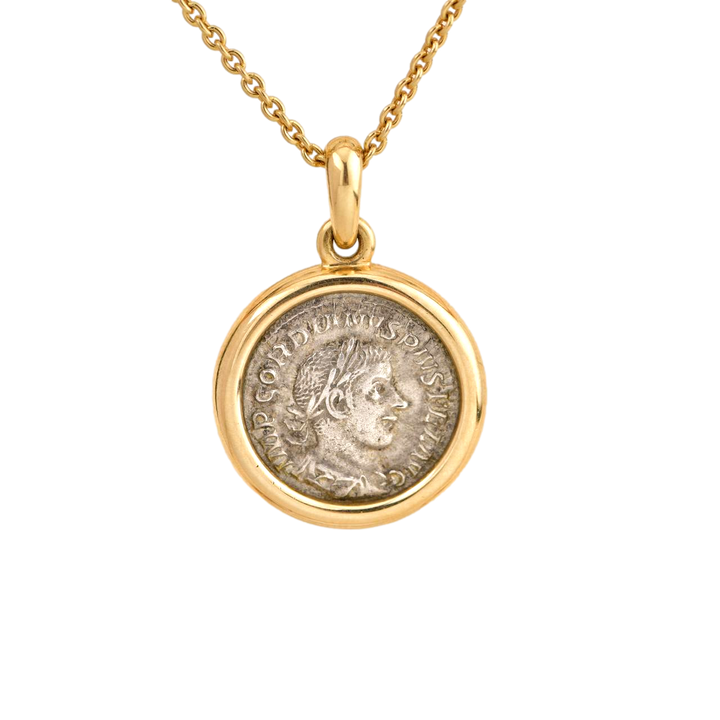 Bulgari MONETE Yellow Gold Coin Pendant Necklace