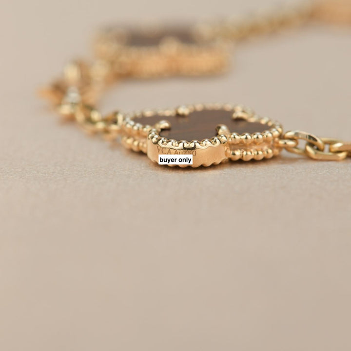 Van Cleef &amp; Arpels Letter Wood Rose Gold Limited Edition Alhambra Bracelet