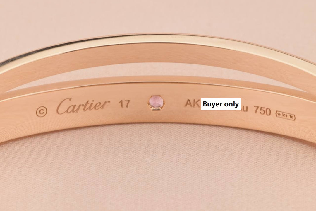 Cartier Double Pink Sapphire Diamond Rose Gold Bracelet Size 17