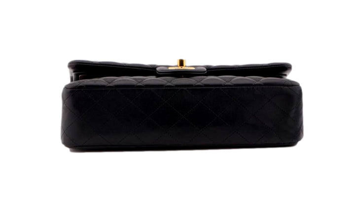 CHANEL Black Quilted Lambskin Timeless Classic Medium Double Flap Bag