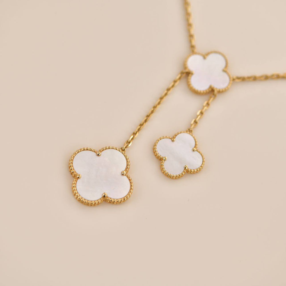 Van Cleef & Arpels Mother of Pearl Magic Alhambra Yellow Gold Necklace