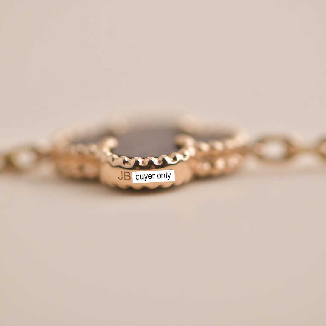 Van Cleef & Arpels Vintage Alhambra Letterwood Rose Gold Bracelet