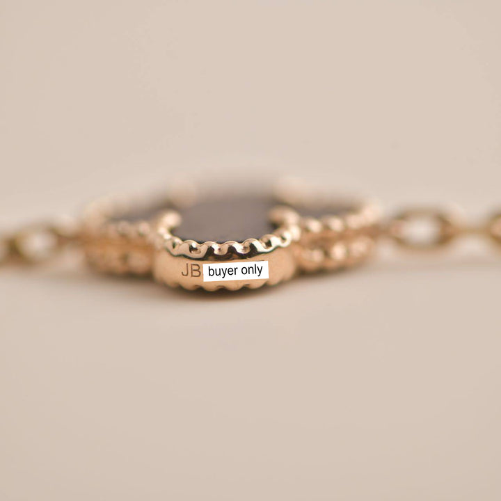 Van Cleef & Arpels Vintage Alhambra Letterwood Rose Gold Bracelet