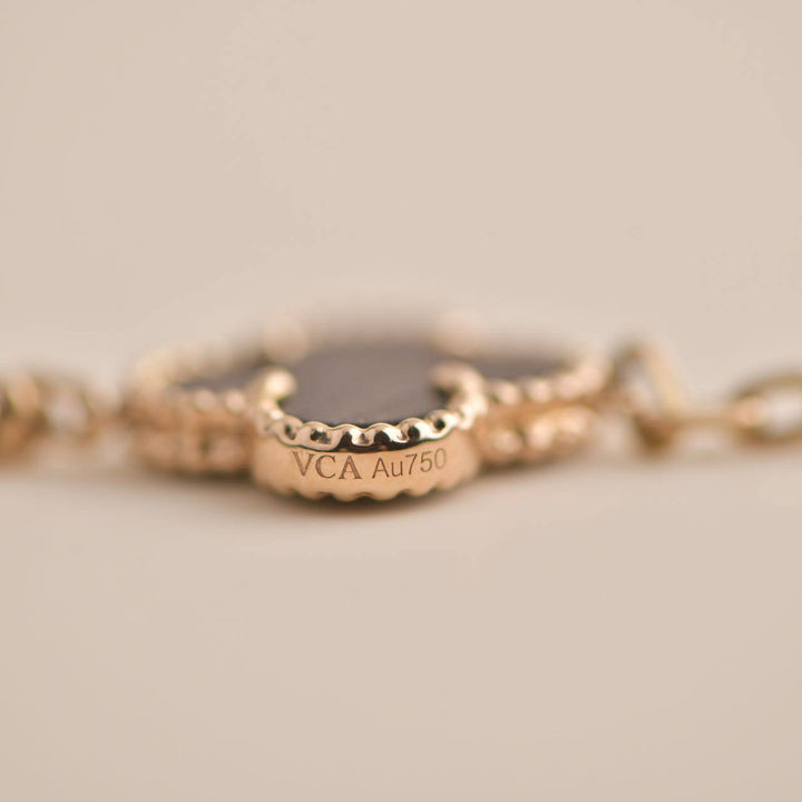 Van Cleef & Arpels Vintage Alhambra Letterwood Rose Gold Bracelet