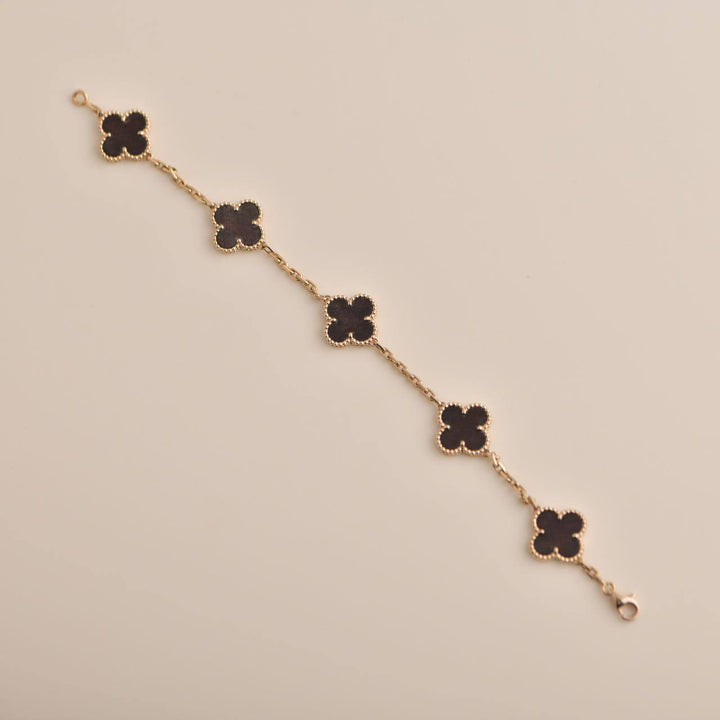 Van Cleef & Arpels Vintage Alhambra Letterwood Rose Gold Bracelet