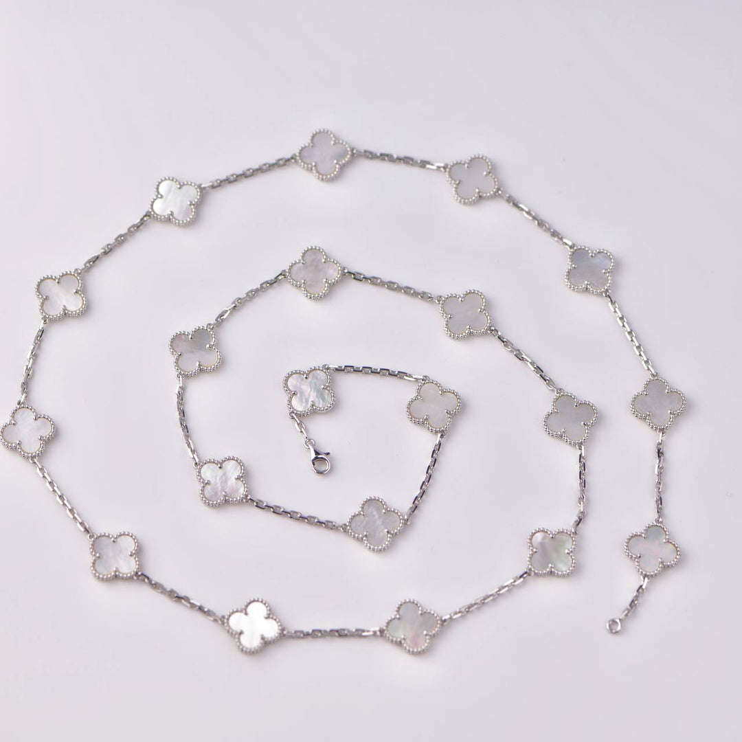 Van Cleef & Arpels Vintage Alhambra 20 Motifs Mother of Pearl Long Necklace