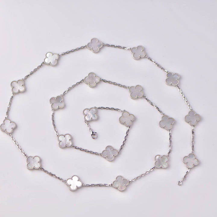 Van Cleef & Arpels Vintage Alhambra 20 Motifs Mother of Pearl Long Necklace
