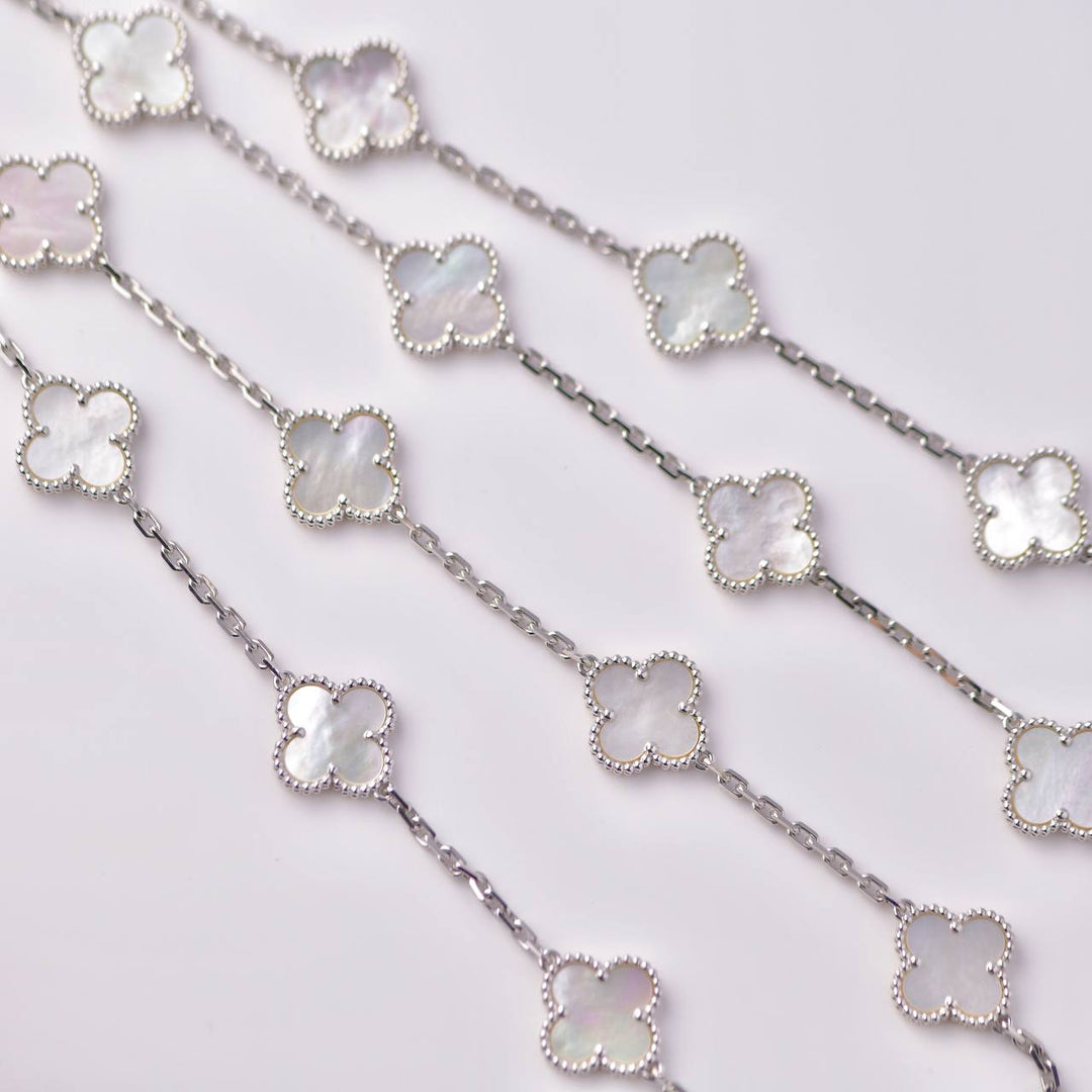 Van Cleef & Arpels Vintage Alhambra 20 Motifs Mother of Pearl Long Necklace