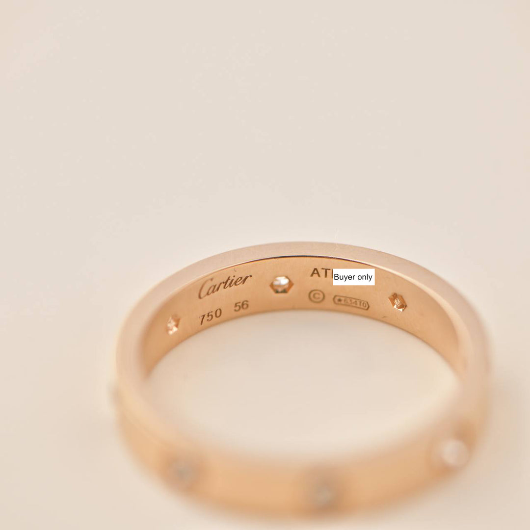 Cartier LOVE Wedding Ring Rose Gold with 8 Diamonds Size 56
