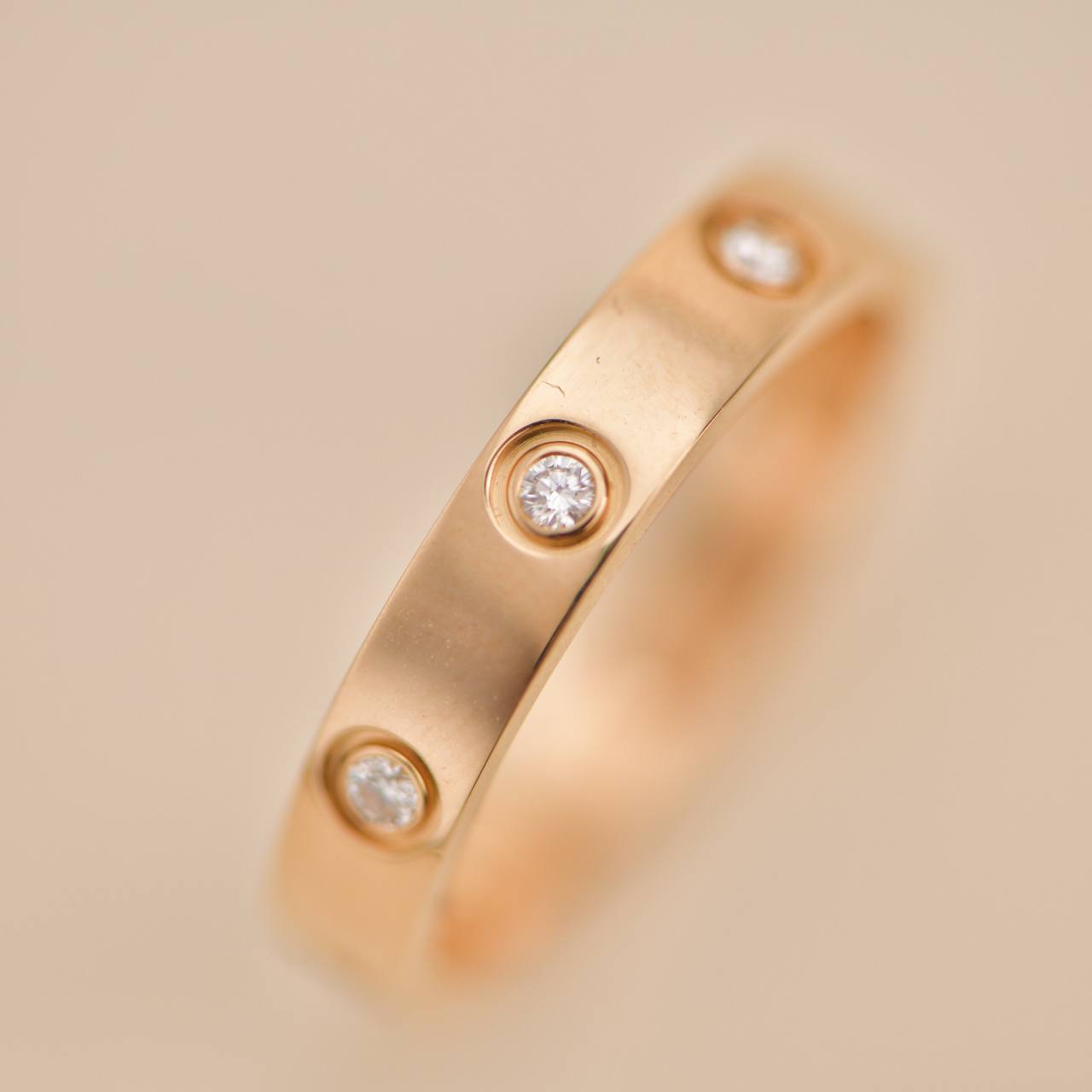 Cartier LOVE Wedding Ring Rose Gold with 8 Diamonds Size 56