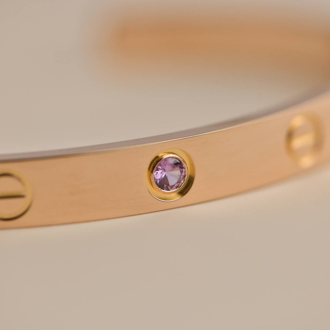 Cartier Love Yellow Gold Bangle with Sapphire Size 17