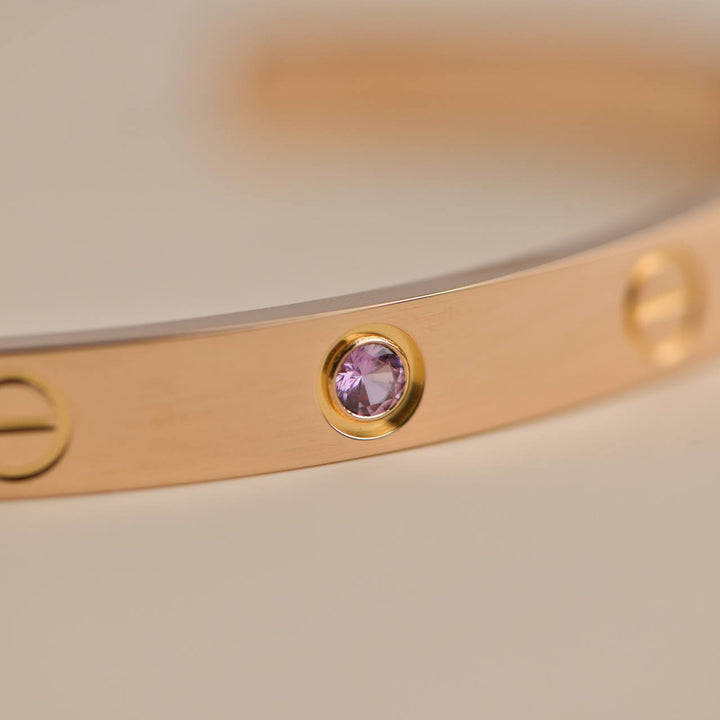 Cartier Love Yellow Gold Bangle with Sapphire Size 17