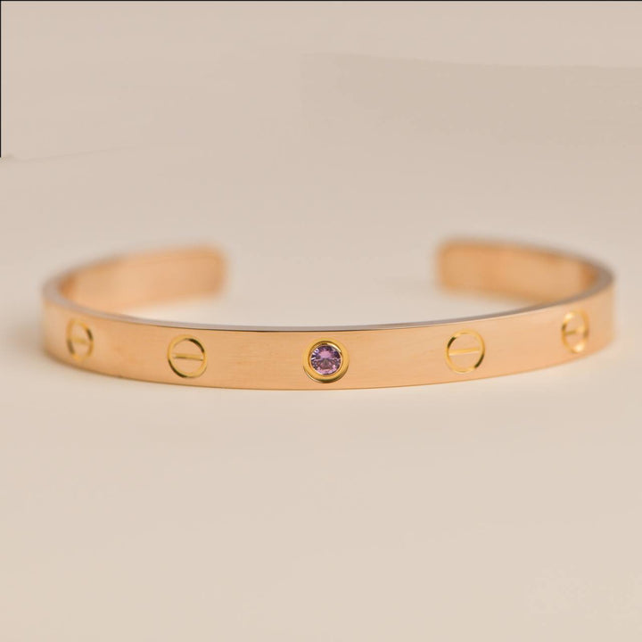 Cartier Love Yellow Gold Bangle with Sapphire Size 17