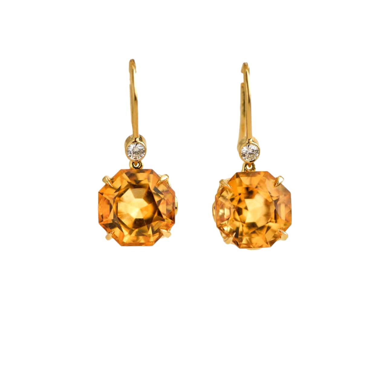 Tiffany Co. Citrine Diamond Drop Earrings Dandelion Antiques