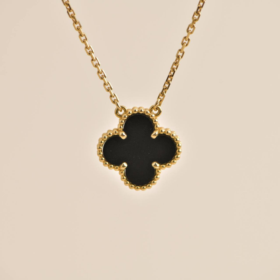 Van Cleef & Arpels Onyx Vintage Alhambra Pendant