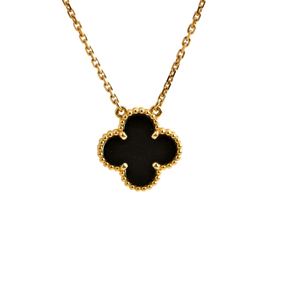 Van Cleef & Arpels Onyx Vintage Alhambra Pendant