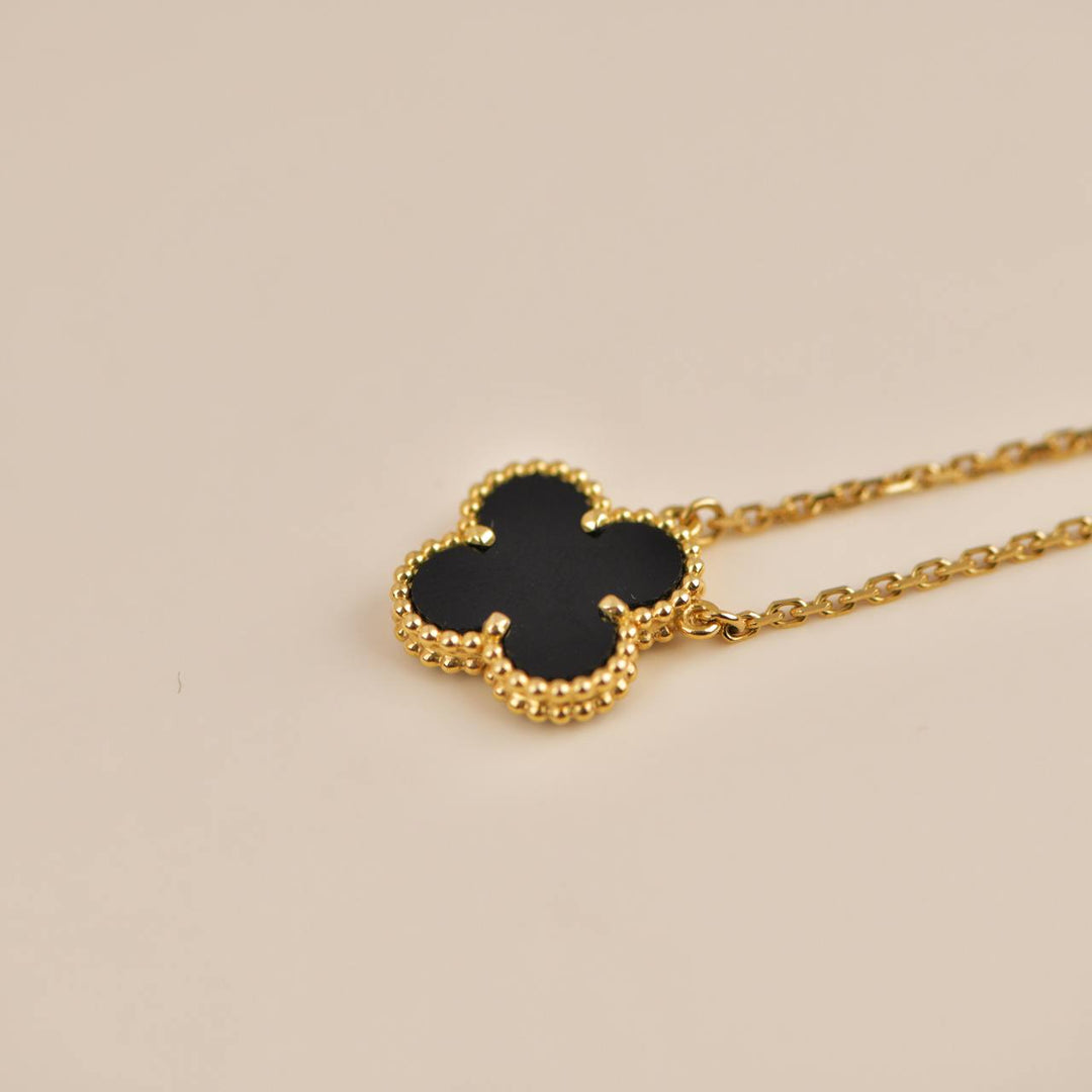 Van Cleef & Arpels Onyx Vintage Alhambra Pendant