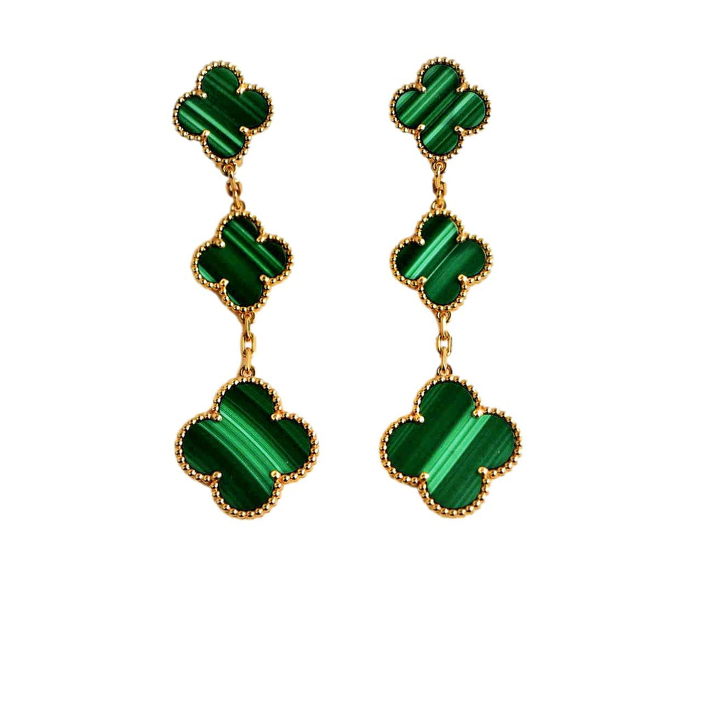Van cleef and arpels green top earrings