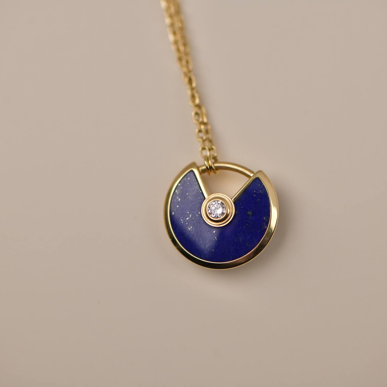 Cartier Amulette De Cartier 18K Yellow Gold Lapis Lazuli Necklace