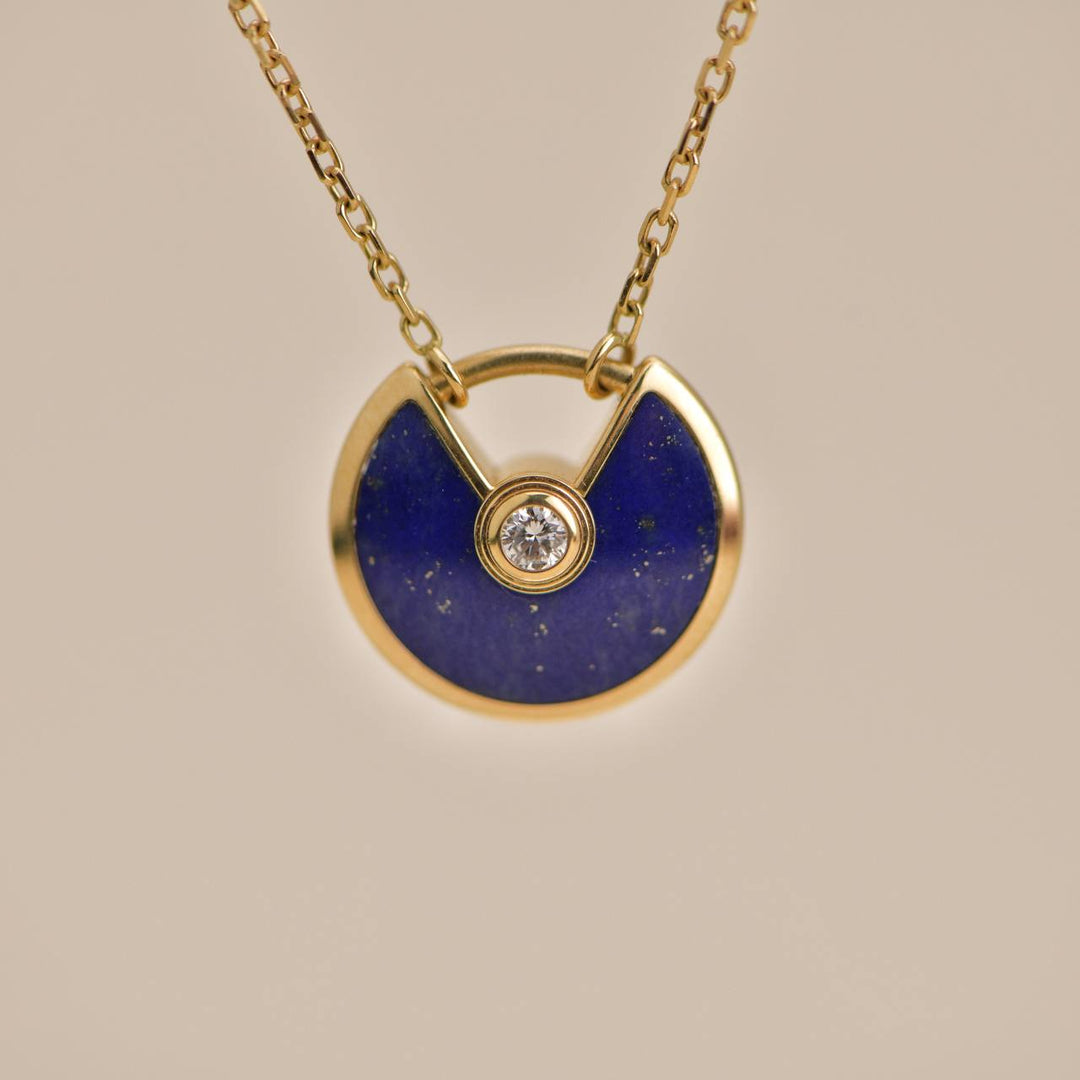 Cartier Amulette De Cartier 18K Yellow Gold Lapis Lazuli Necklace