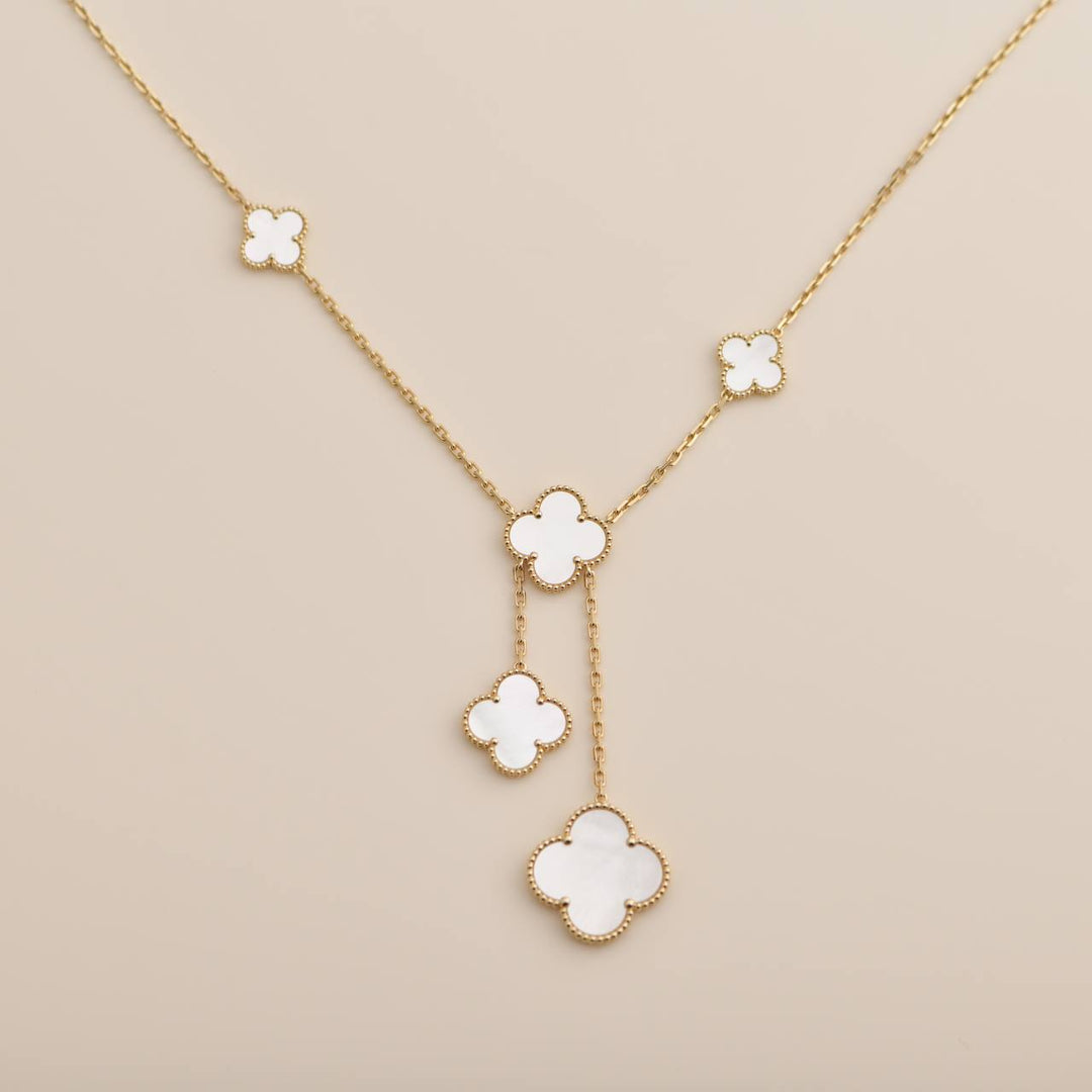 Van Cleef & Arpels Mother of Pearl Magic Alhambra Yellow Gold Necklace