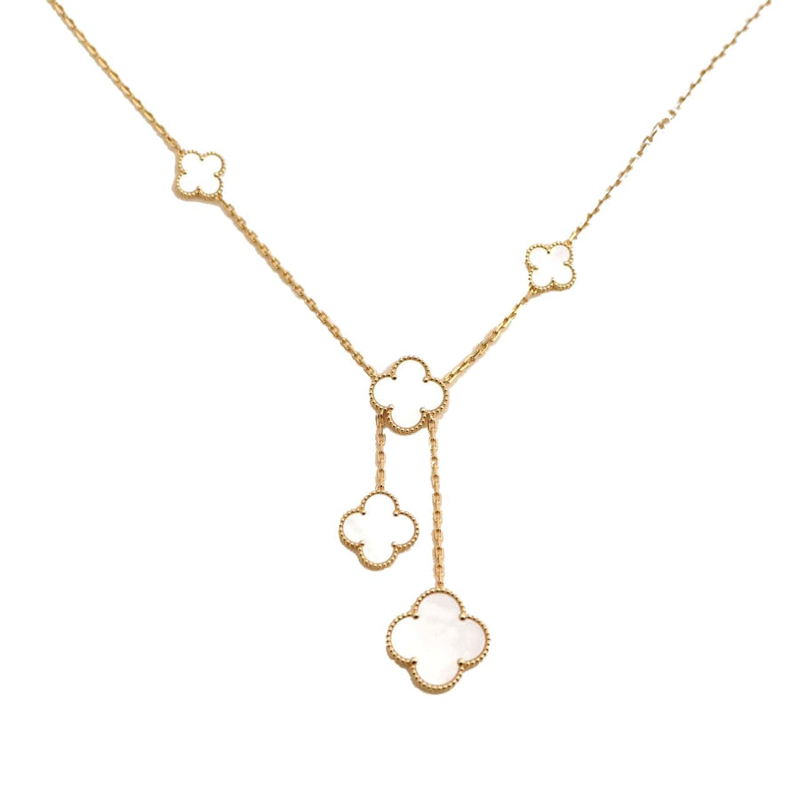 Van Cleef & Arpels Mother of Pearl Magic Alhambra Yellow Gold Necklace