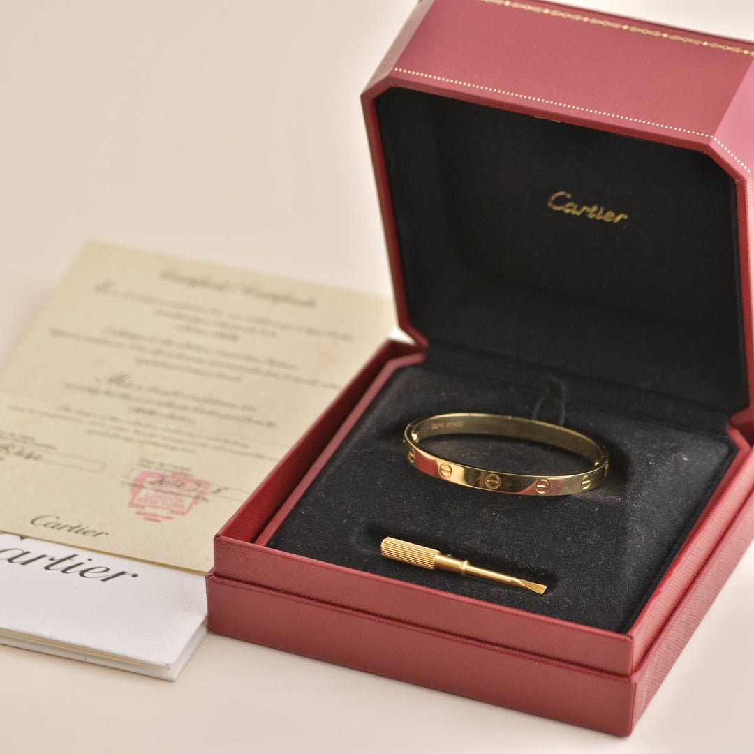 Cartier Love Bracelet 18K Yellow Gold Size 17