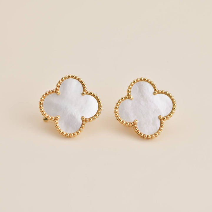 Van Cleef & Arpels Magic Alhambra Mother-of-Pearl 18K Yellow Gold Earstuds