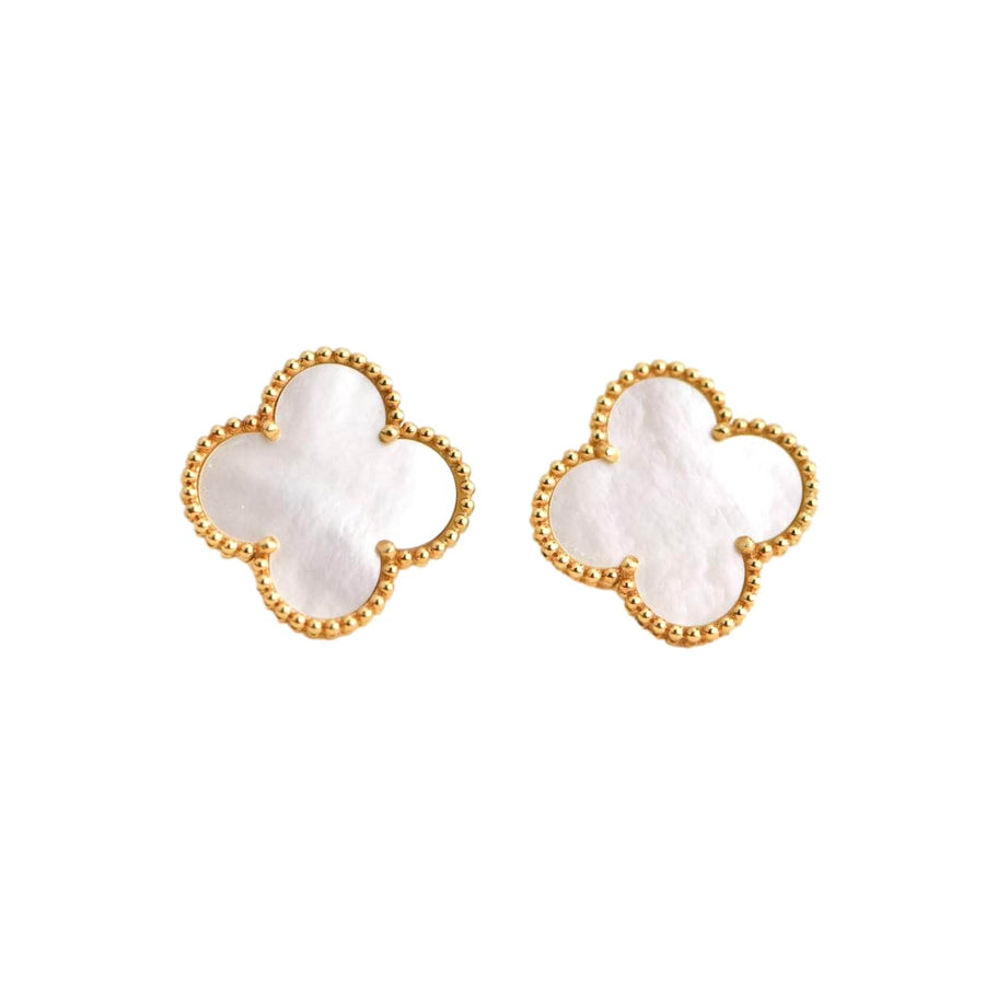 Van Cleef & Arpels Magic Alhambra Mother-of-Pearl 18K Yellow Gold Earstuds