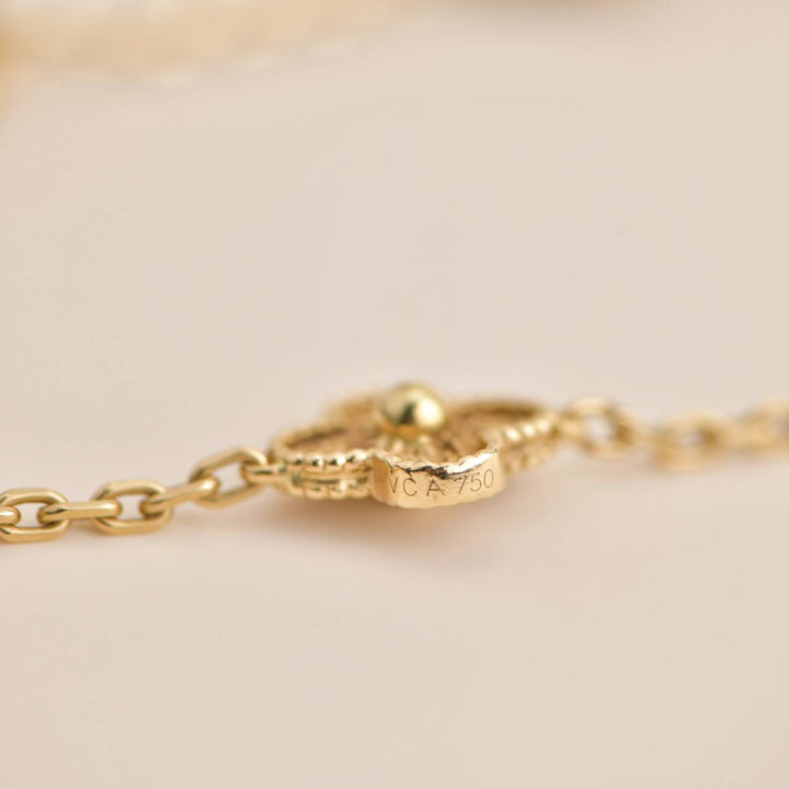 Van Cleef & Arpels Vintage Alhambra 10 Motif Yellow Gold Necklace