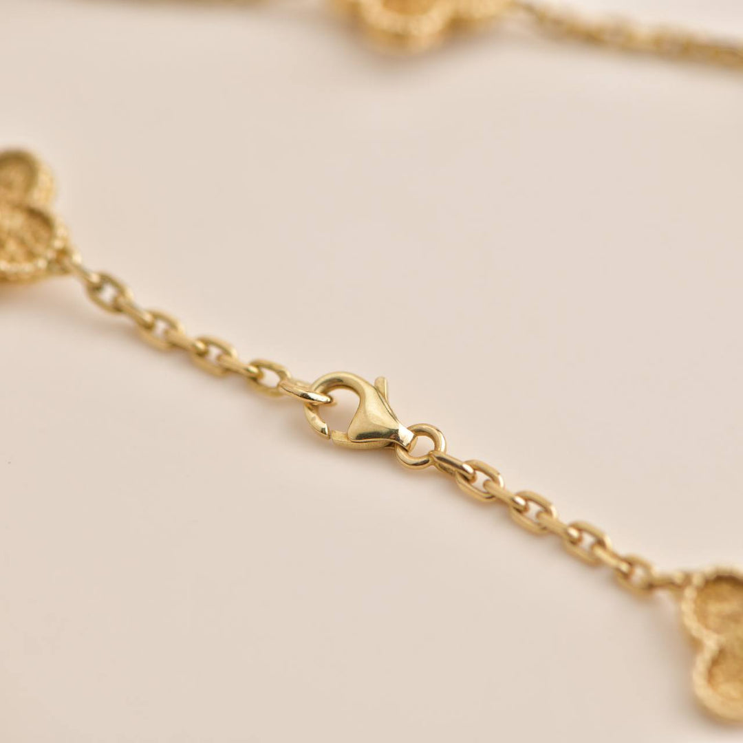 Van Cleef & Arpels Vintage Alhambra 10 Motif Yellow Gold Necklace