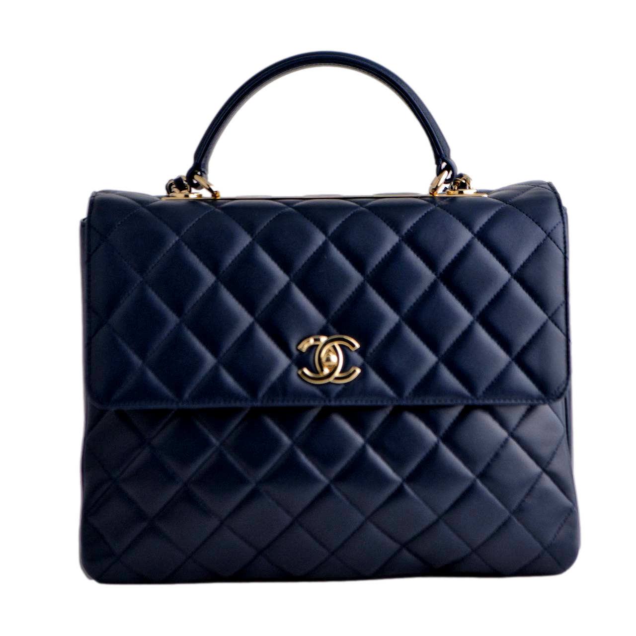 Chanel Medium Classic Double Flap Bag Caviar Navy Blue SHW