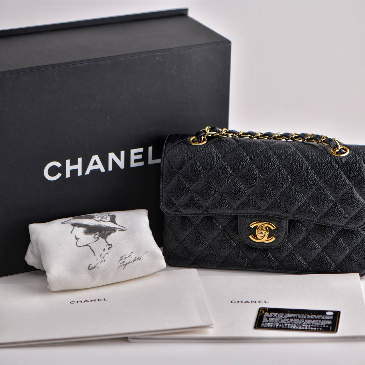 Chanel Small Double Classic Flap Calfskin GHW Bag Dandelion Antiques