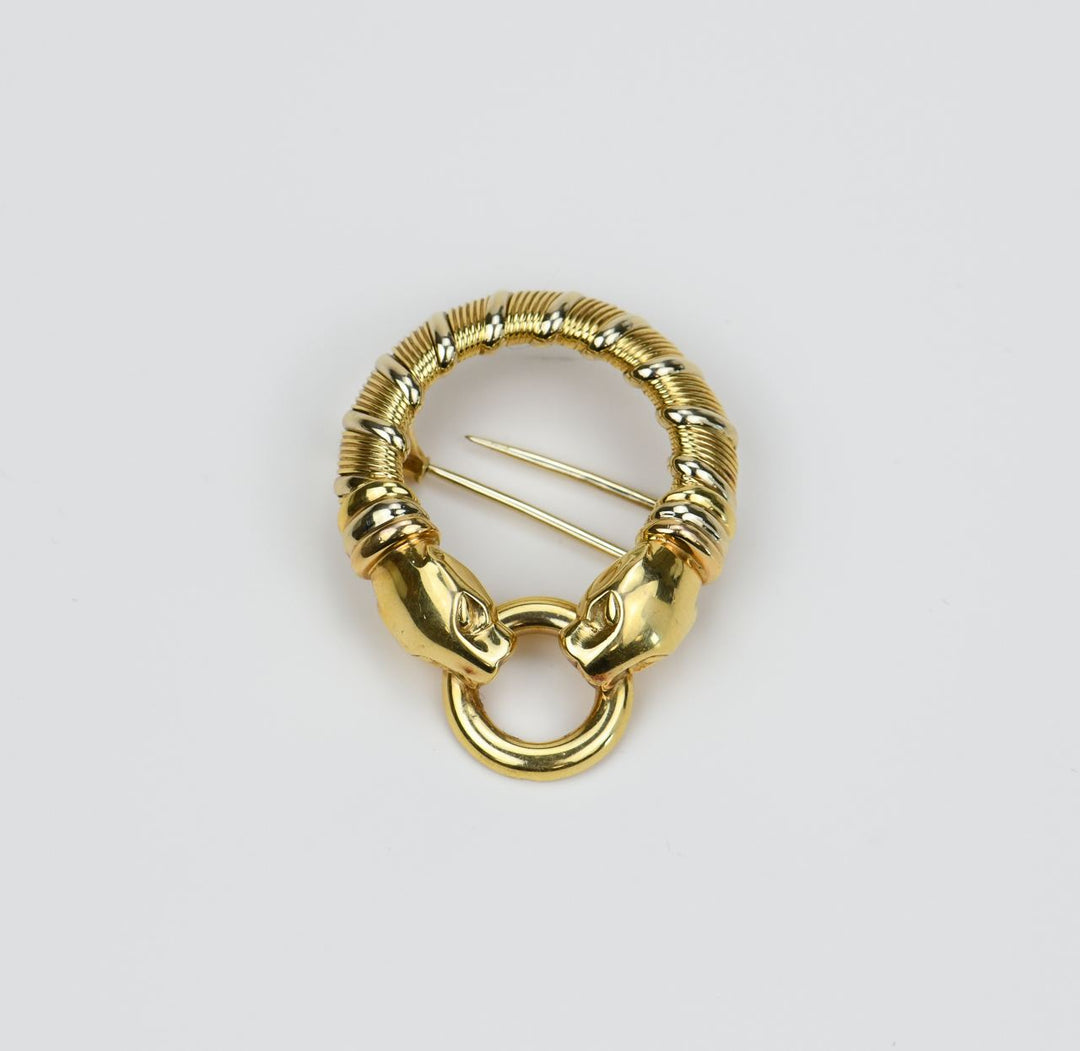 Cartier Double-Headed Panther Yellow Gold Brooch