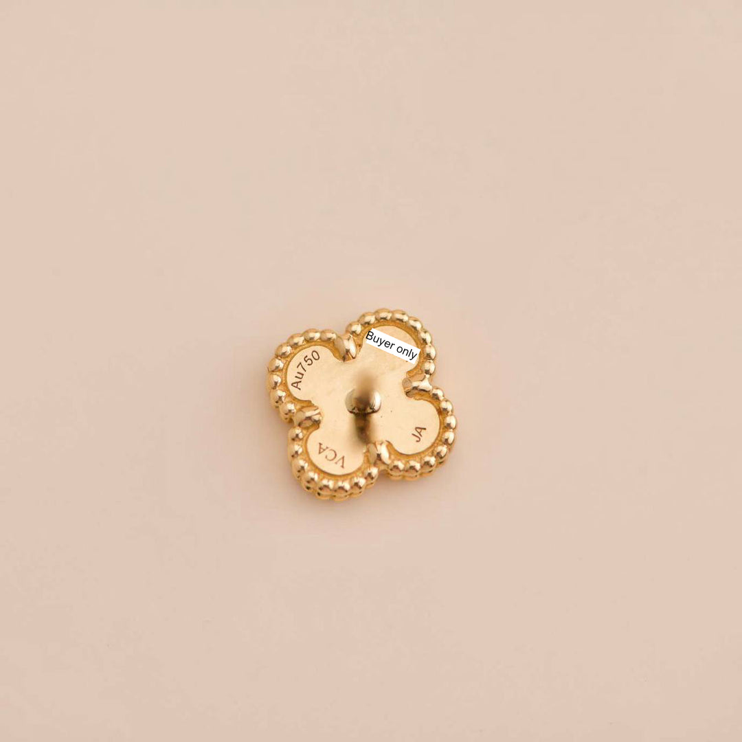 Van Cleef & Arpels Sweet Alhambra Onyx 18k Yellow Gold Earstuds