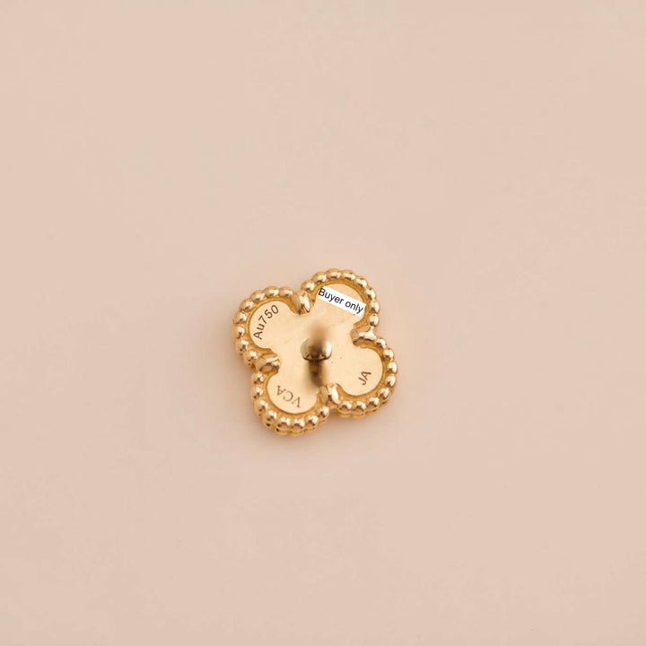 Van Cleef & Arpels Sweet Alhambra Onyx 18k Yellow Gold Earstuds