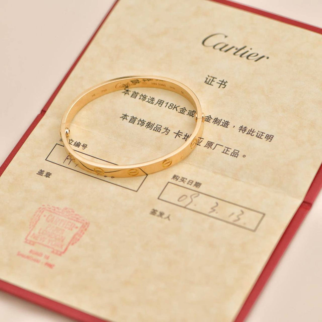 Cartier Love Bracelet 18K Yellow Gold Size 16