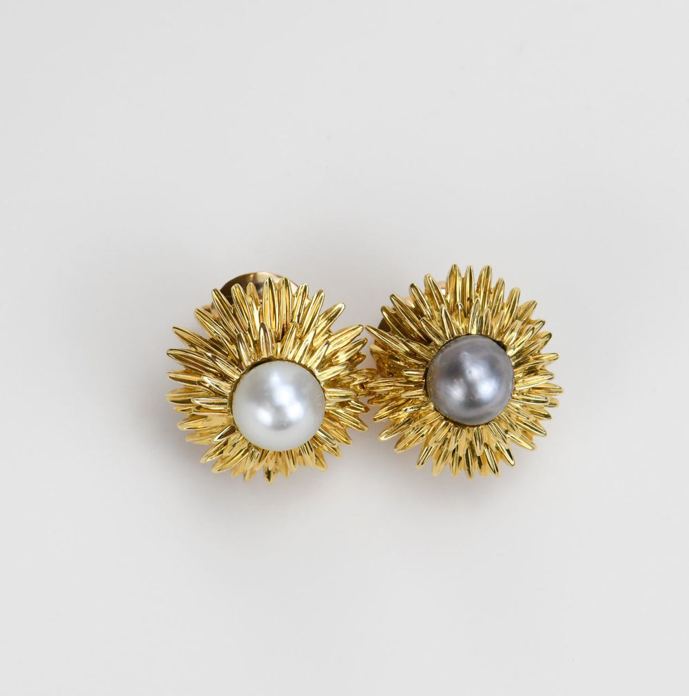 Van Cleef Arpels Cultured White & Grey Pearls Earrings