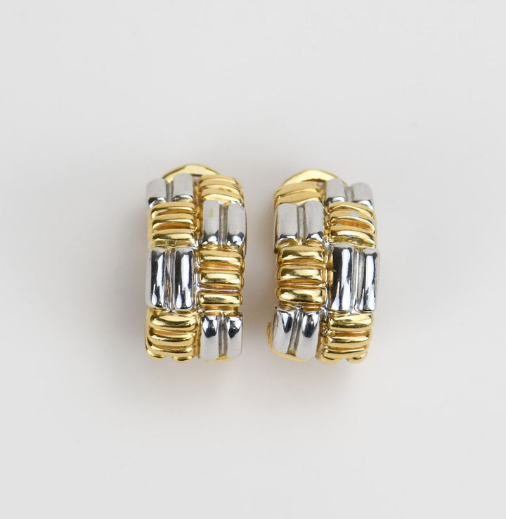 Boucheron Vintage Yellow and White Gold Clip-on Earrings