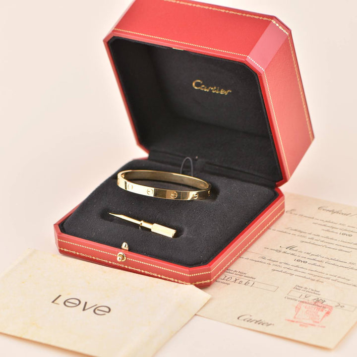 Cartier Love Bracelet 18K Yellow Gold Size 18