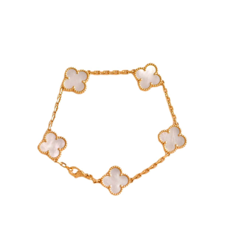 Van Cleef & Arpels 5 Motif Vintage Alhambra Mother of Pearl Bracelet